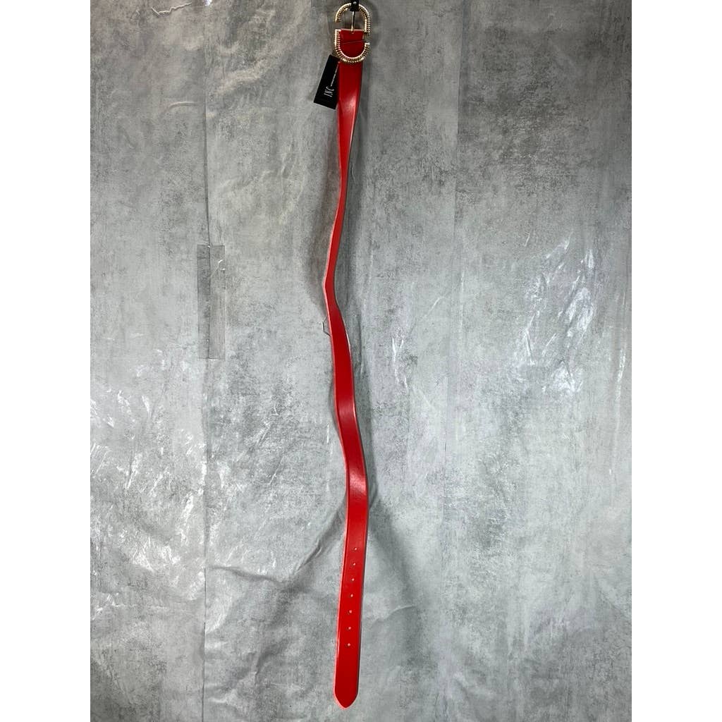 INC INTERNATIONAL CONCEPTS Women's Red Textured Buckle Belt SZ XL