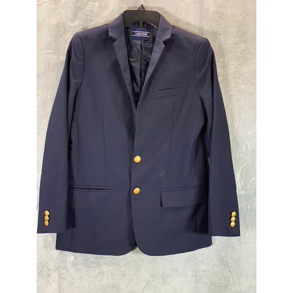 LANDS' END Boy's Navy Two-Button Blazer SZ 16