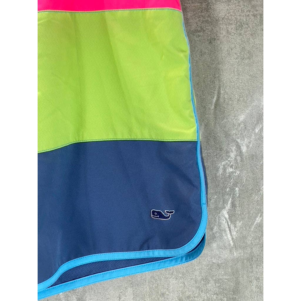 VINEYARD VINES Men's Neon Colorblock Pull-On Swim Trunks SZ 34