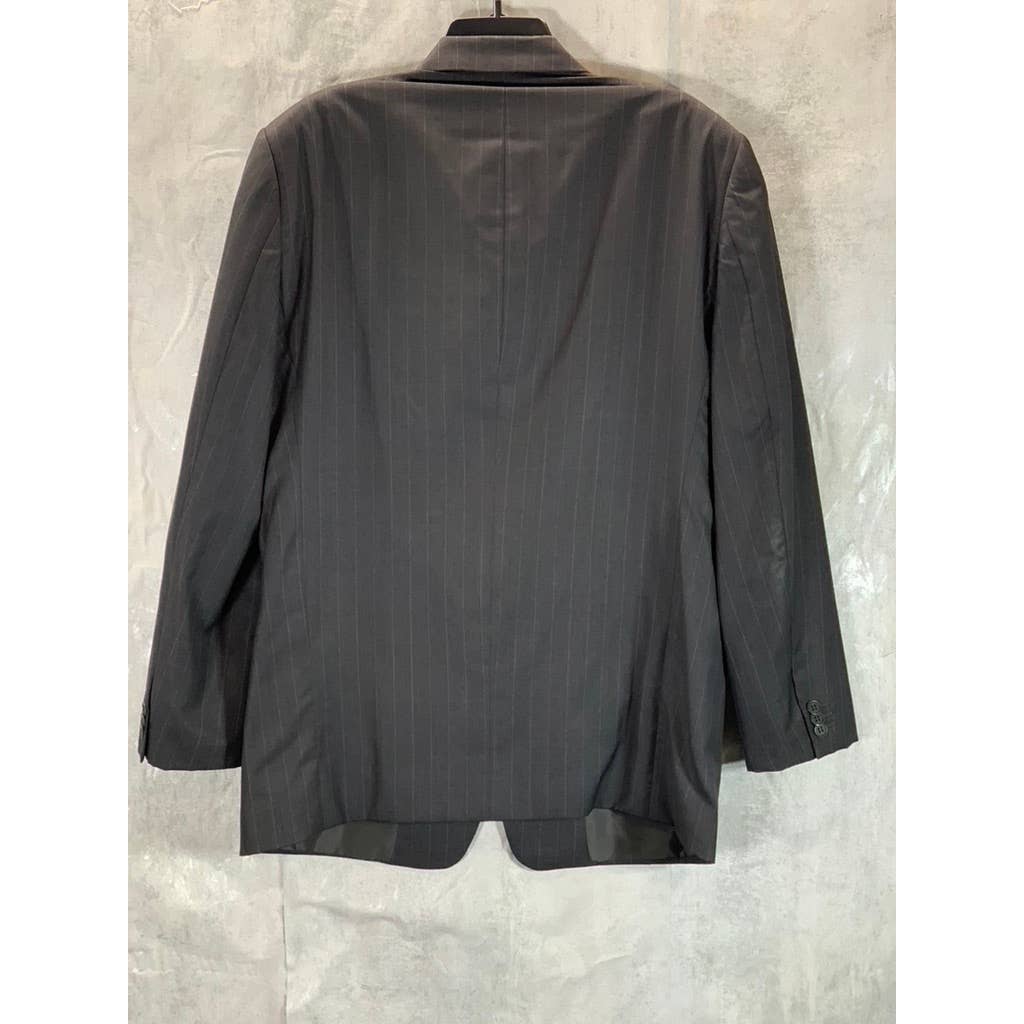 GIORGIO ARMANI Men's Black Pinstripe Wool Silk Two-Button Suit Jacket SZ 54