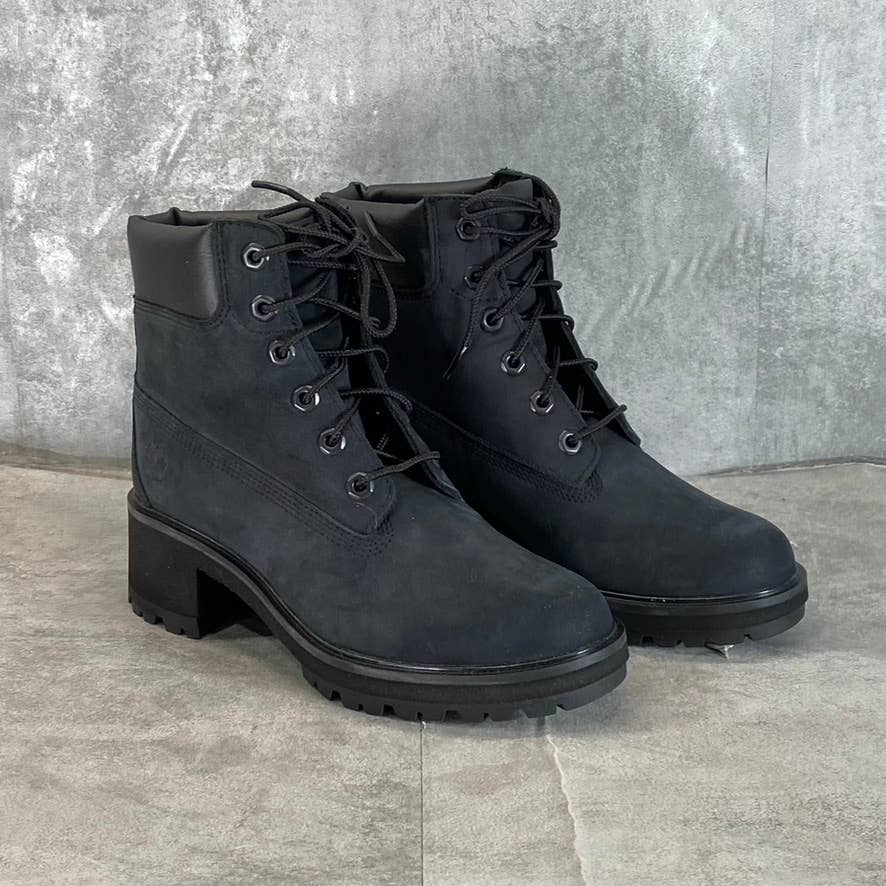 TIMBERLAND Women's Black Nubuck Kinsley Memory Foam Waterproof Boots SZ 7.5