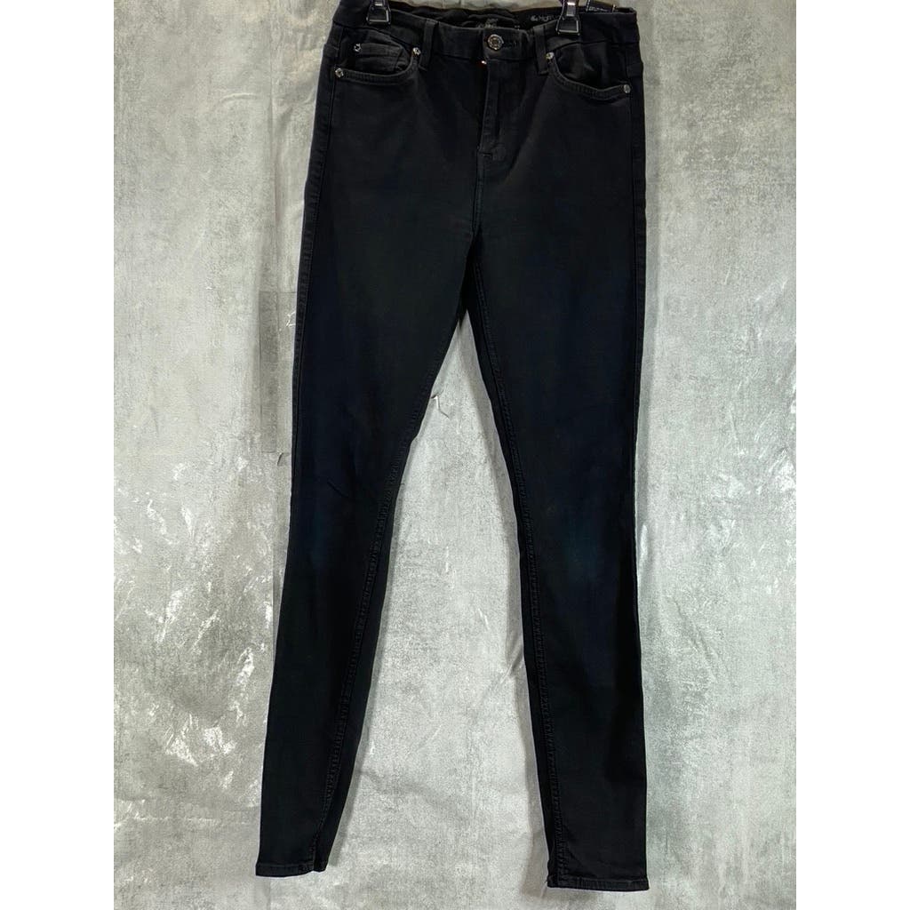 7 FOR ALL MANKIND Women's Black Solid The High-Rise Skinny Jeans SZ 28