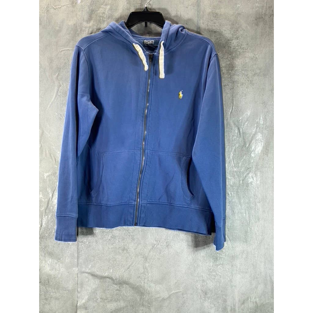POLO RALPH LAUREN Men's Blue Fleece Full-Zip Hoodie SZ XL