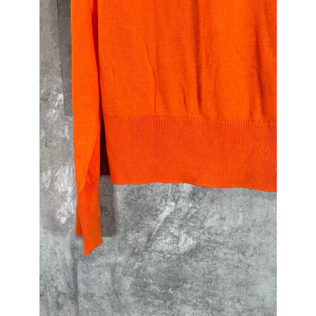 MASSIMO DUTTI Women's Orange Crewneck Long Sleeve Pullover Sweater SZ XS