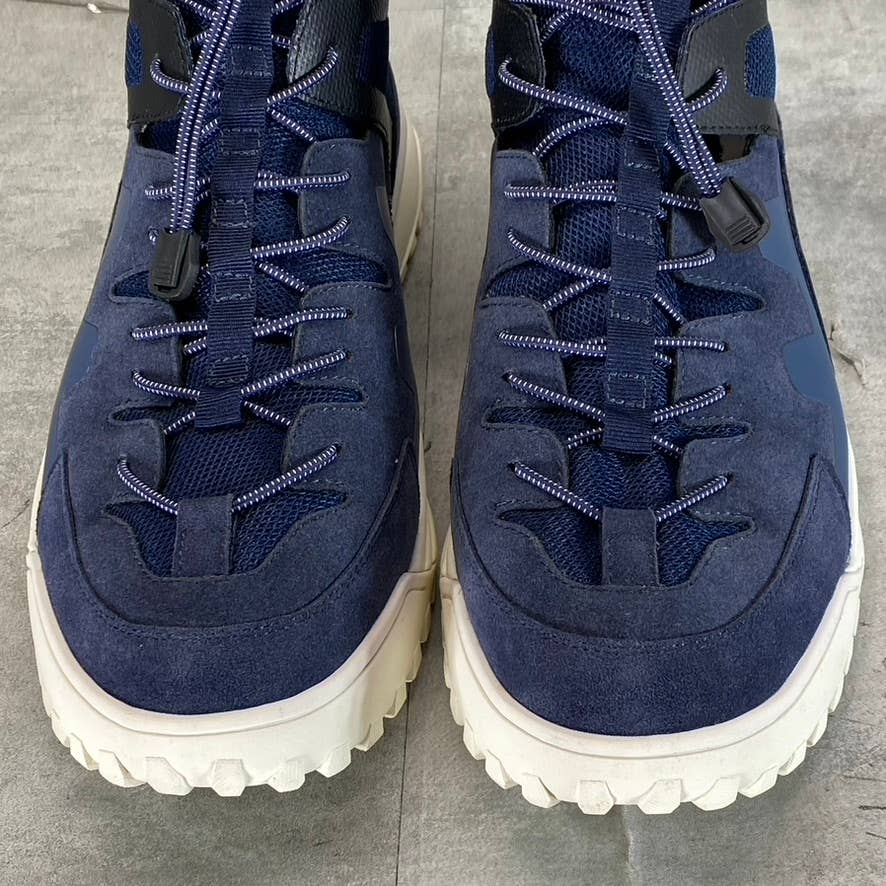 HYBRID GREEN LABEL Men's Navy Casual Squill Bungee-Lace Sneakers SZ 10