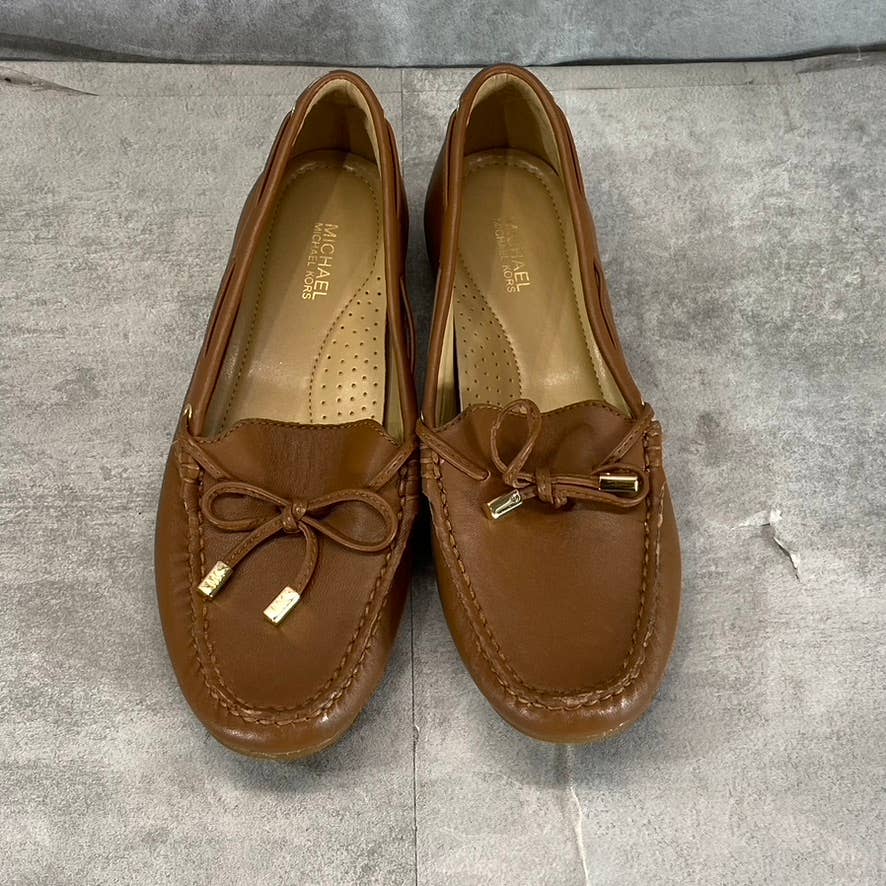 MICHAEL MICHAEL KORS Women's Luggage Brown Leather Sutton Moccasin Loafers SZ6.5
