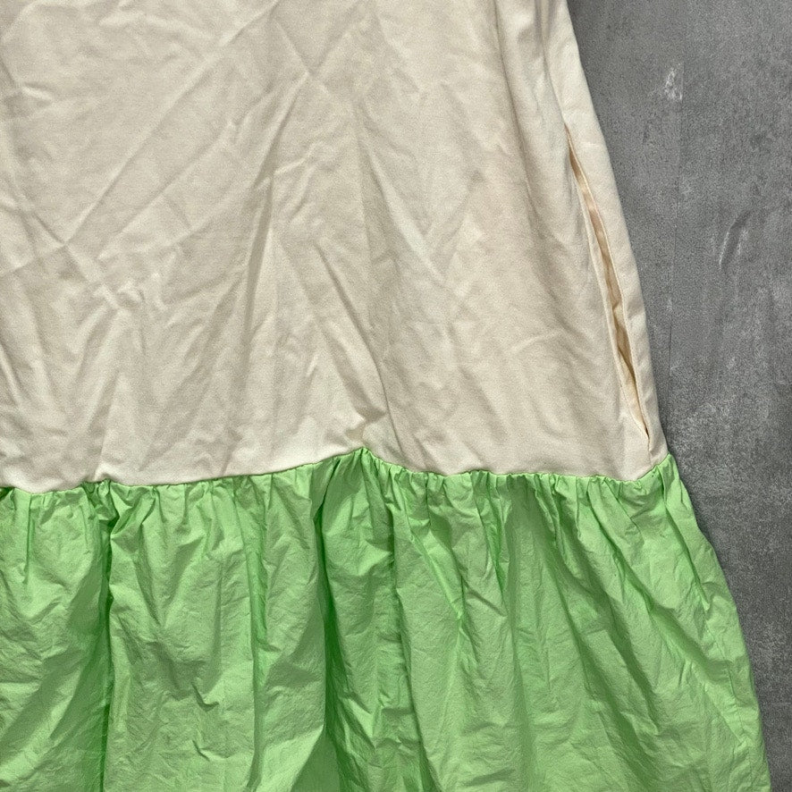 ALFANI Plus Size White Mixed-Media Crewneck Short Sleeve Pullover Dress SZ 1X