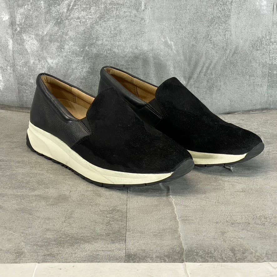 NATURALIZER Women's Black Suede-Leather Selah Slip-On Sneakers SZ 9.5