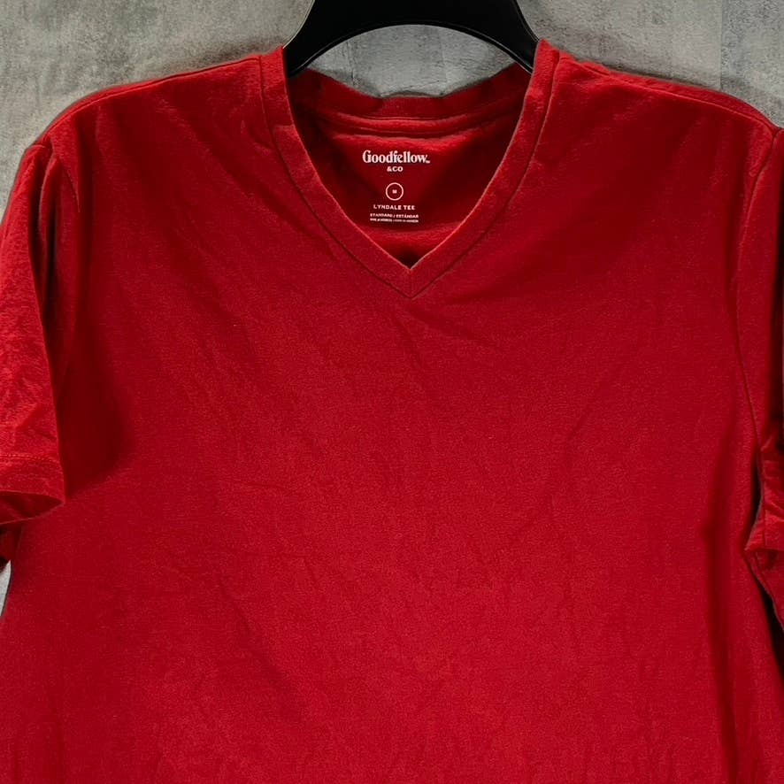 GOODFELLOW & CO Men's Red V-Neck Lyndale Short-Sleeve T-Shirt SZ M