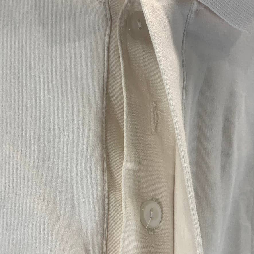 AYR Women's Cream The Cool Long-Sleeve Polo Shirt SZ S