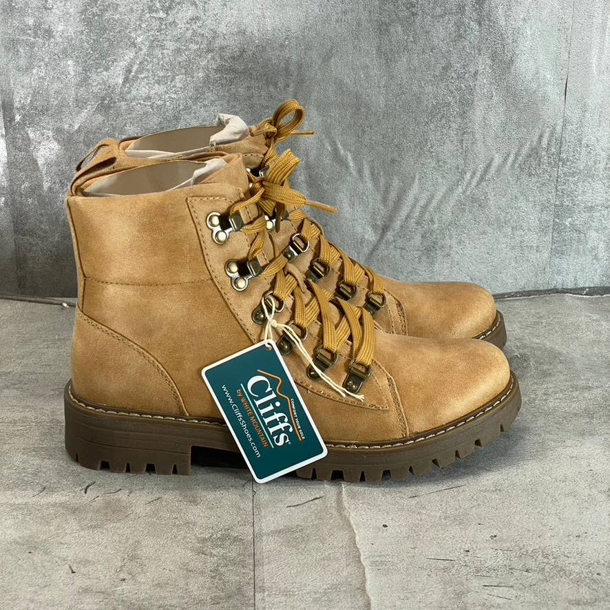 CLIFFS By White Mountain Women's Wheat/Fabric Maximal Lace-Up Boots SZ 8.5