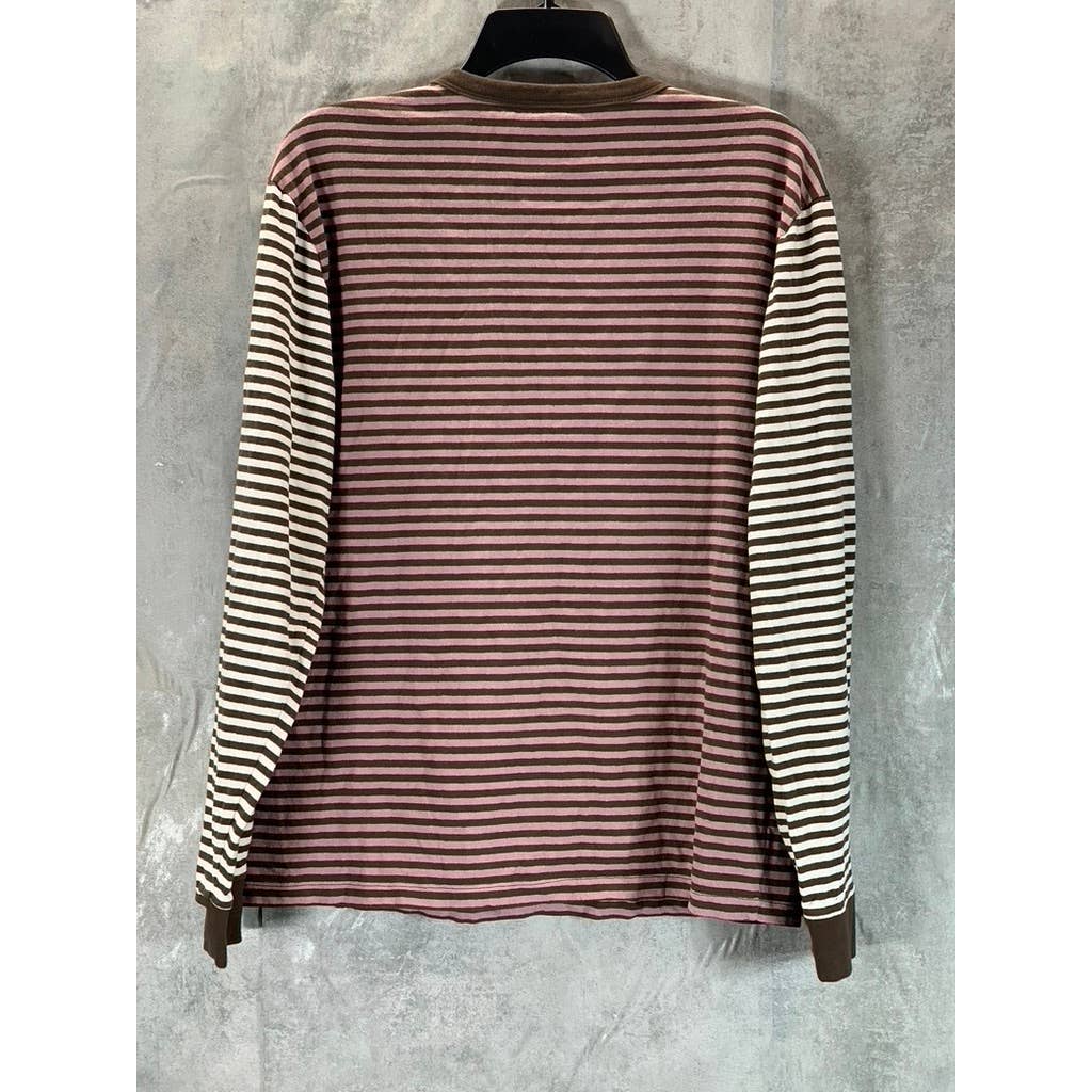 MADEWELL Men's Colorblock Striped Crewneck Long-Sleeve T-Shirt SZ M