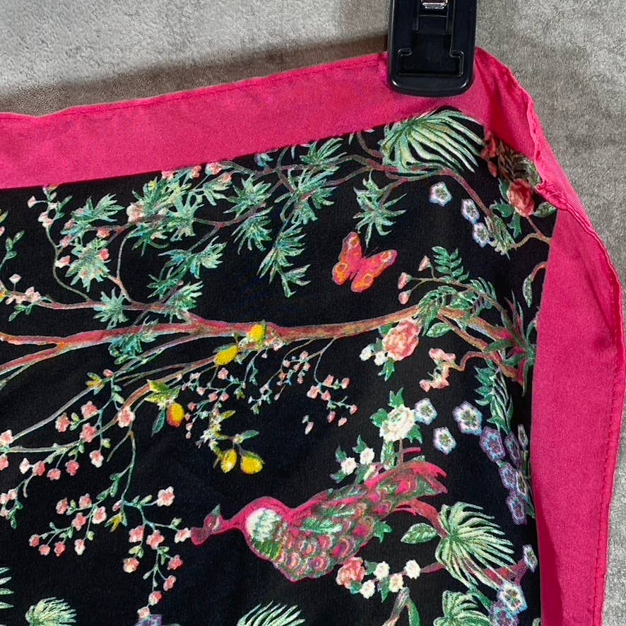 INC INTERNATIONAL CONCEPTS Black Multi Botanica Jungle-Print Bandana Scarf SZ OS