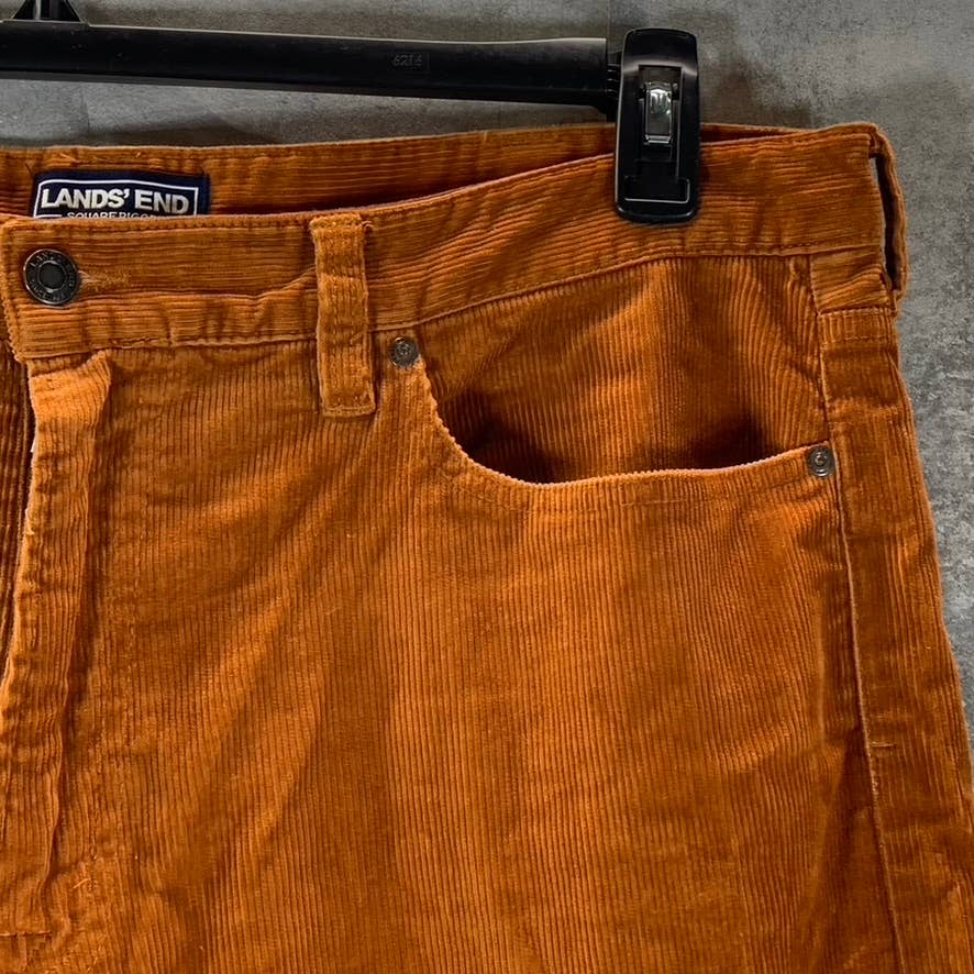 LANDS' END Men's Rust Traditional-Fit Comfort-Waist Corduroy Pants SZ 38