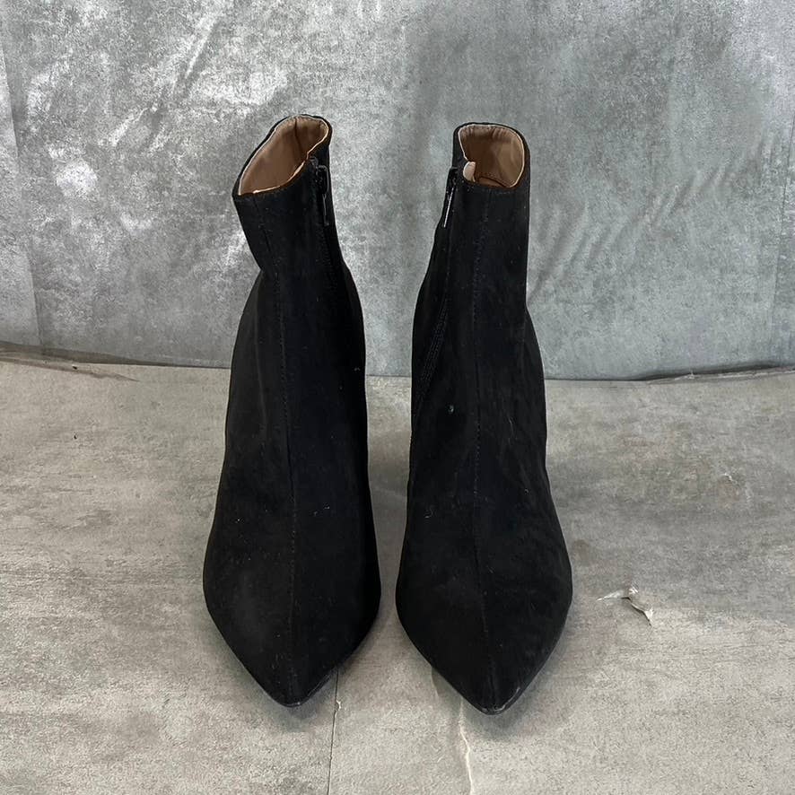 BETSEY JOHNSON Women's Black Kassie Rhinestone Block-Heel Booties SZ 5.5