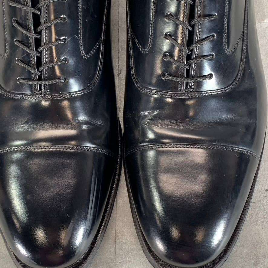 JOHNSTON & MURPHY Men's Black Calfskin Melton Cap-Toe Lace-Up Oxfords SZ 11