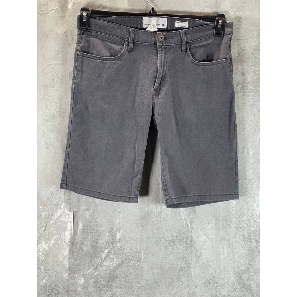 PAPER DENIM & CLOTH Men's Charcoal Denim 5-Pocket Bermuda Shorts SZ 32