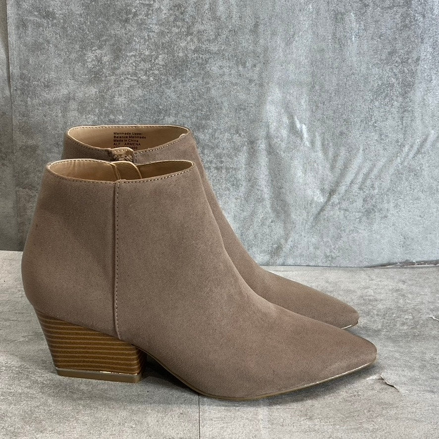 ALFANI Step N’ Flex Women’s Cognac Armena Pointed-Toe Side-Zip Booties SZ 6