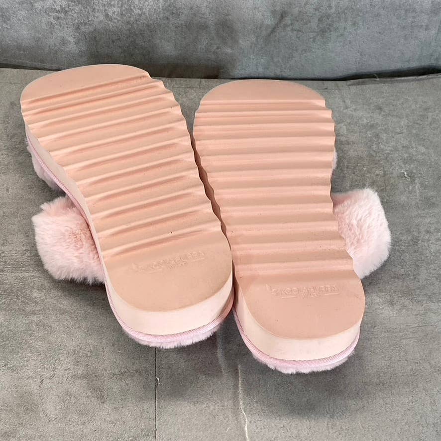 KOOLABURRA By UGG Women's Pale Blush Faux-Fur Furr-Ah Buckle Slide Slippers SZ 8