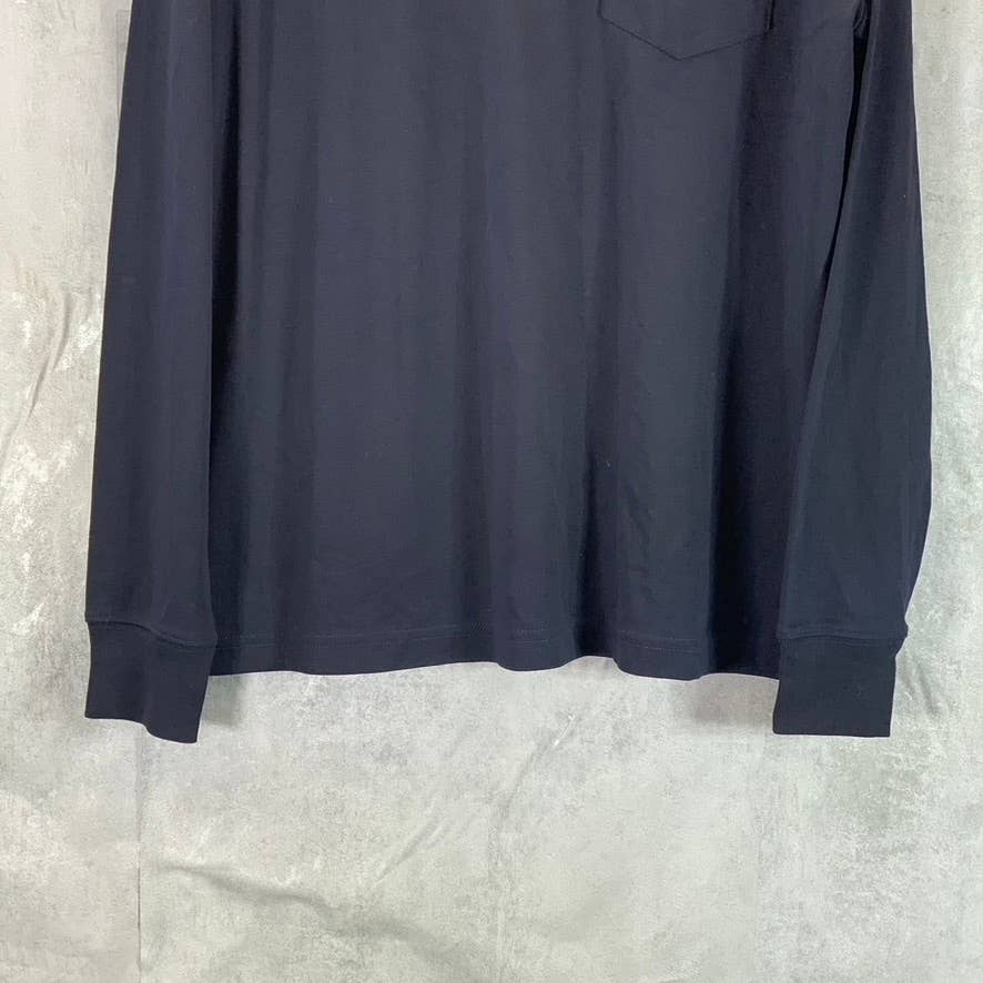 LANDS' END Men's Radiant Navy Supima Pocket Super Soft Polo Shirt SZ M