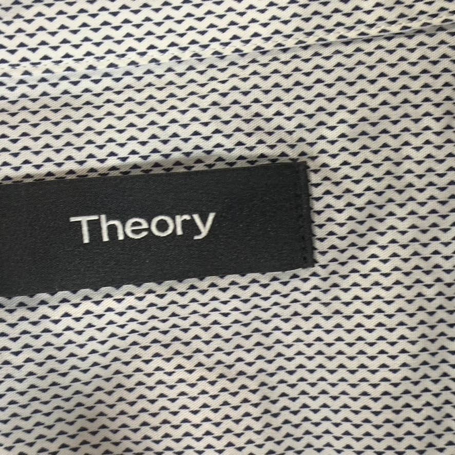 THEORY Men's Black/White Irving Tri Printed Button-Up Long Sleeve Shirt SZ 2XL
