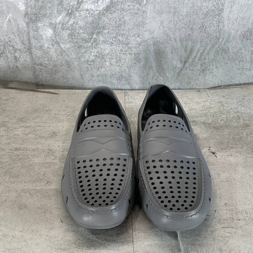 CLUB ROOM Men's Gray Lightweight Perforated Slip-On Driver Shoes SZ 9