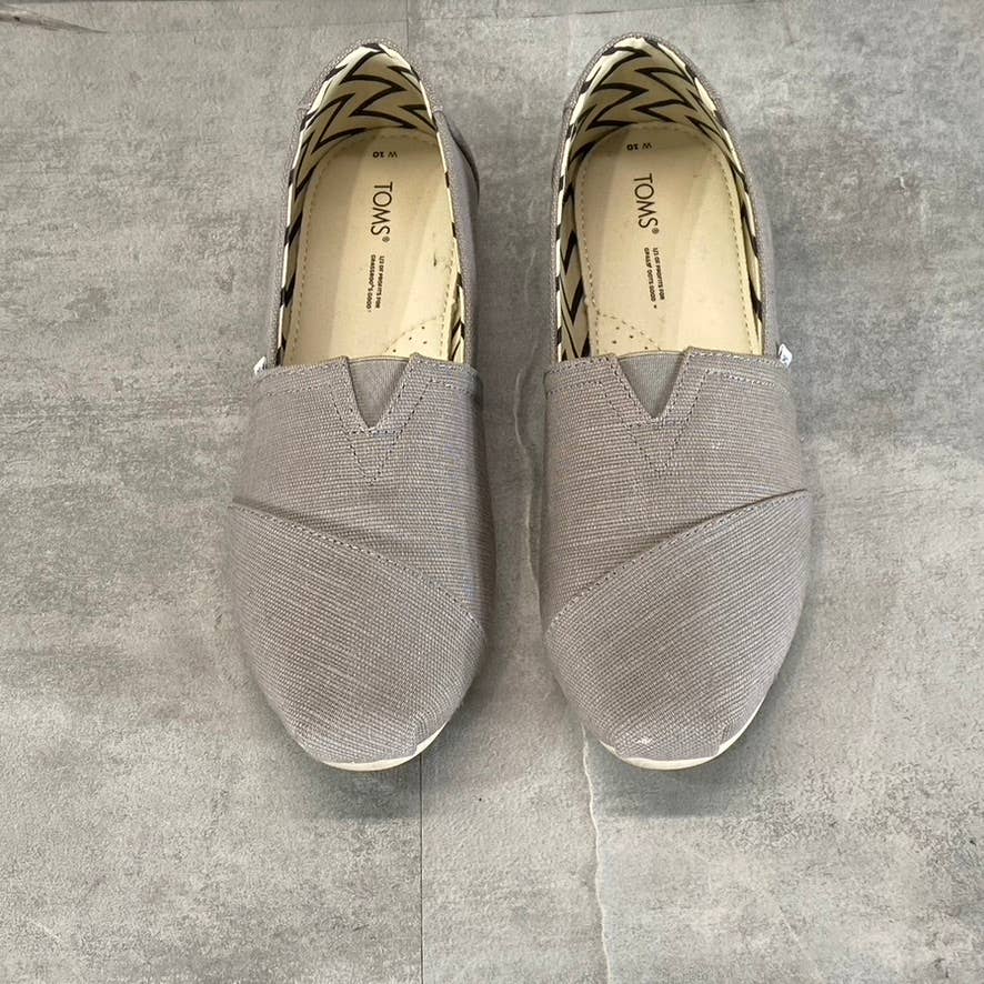 TOMS Women's Morning Dove Canvas Alpargata Recycled Lightweight Flats SZ 10