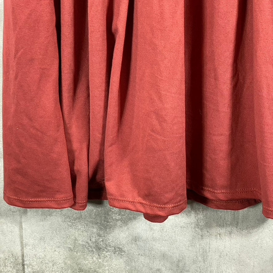 24SEVEN Comfort Apparel Woman's Brick Crewneck Long-Sleeve Pocket Dress SZ XL