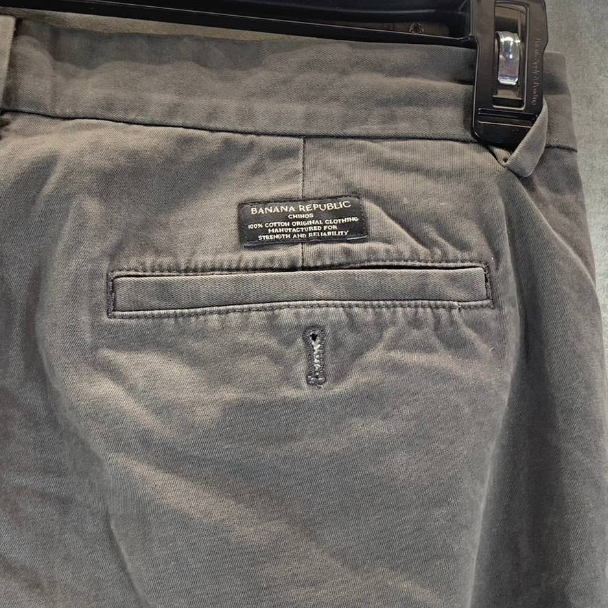BANANA REPUBLIC Men's Gray Straight-Fit Emerson Stretch Chino Pants SZ 33X32