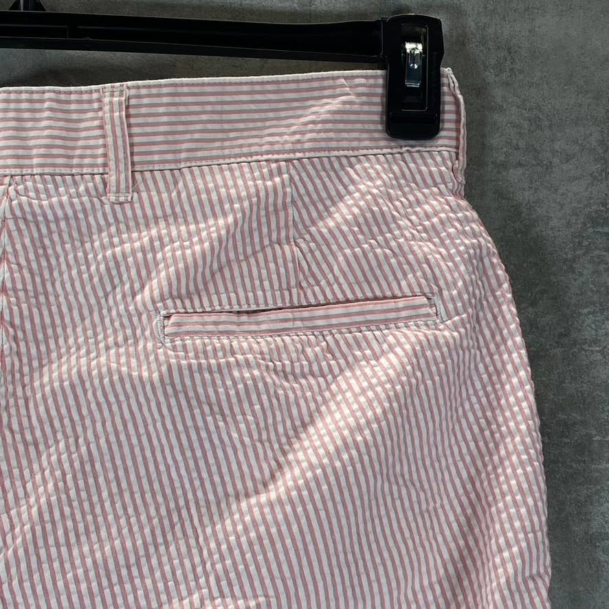 BILLS KHAKIS Men's Red Pinstripe Seersucker Cotton Classic-Fit Parker Short SZ33