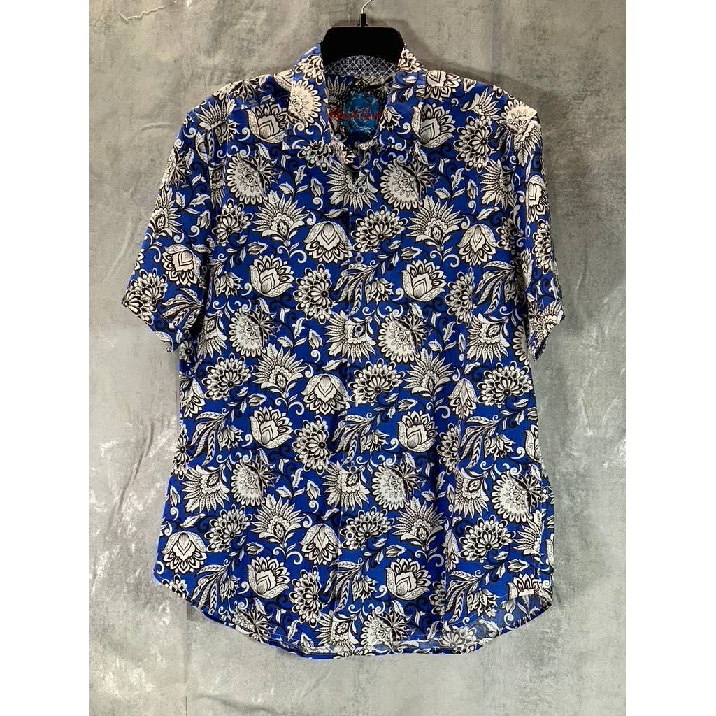 ROBERT GRAHAM Men's Blue Crossett Hawaiian Classic-Fit Button-Up Shirt SZ XL