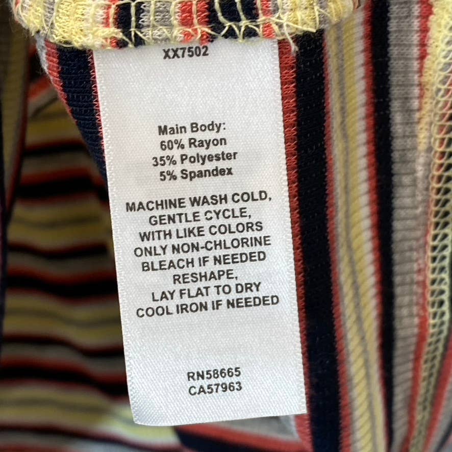 BP. Women's Yellow Multi Stripe Ribbed Mock Neck Long Sleeve Crop Top SZ XL