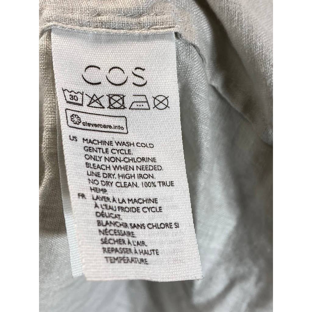 COS Men's Beige Button-Up Long-Sleeve Shirt SZ M