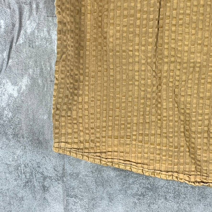 URBAN OUTFITTERS Men's Tan Textured Button-Up Short-Sleeve Shirt SZ S