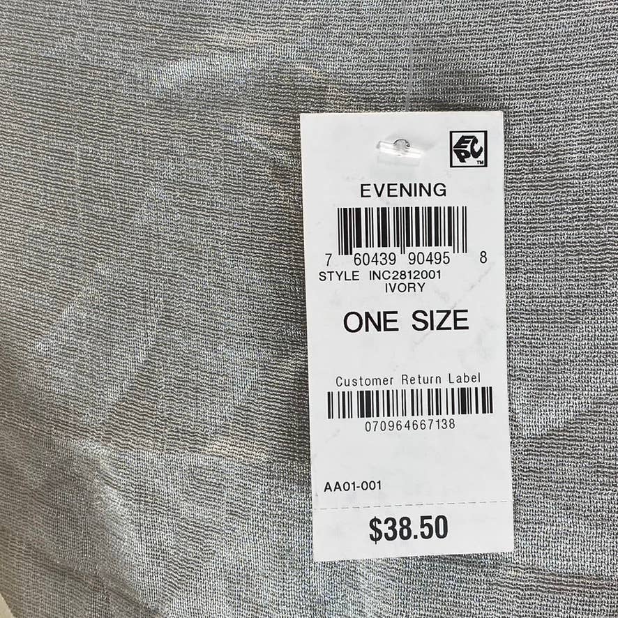 INC INTERNATIONAL CONCEPTS Women's Ivory Crescent Scalloped Wrap SZ OS