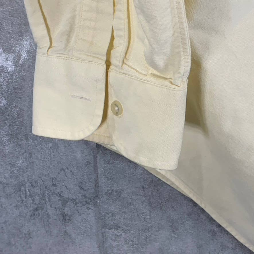 LANDS' END Men's Beige Supima Hyde Park Button-Up Long-Sleeve Shirt SZ 16.5-33