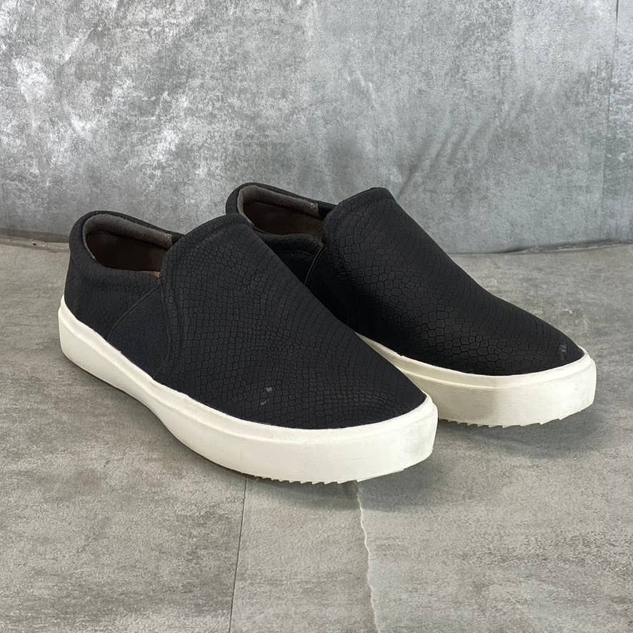 DR. SCHOLL'S Women's Black Snake Faux Leather Wander Up Slip-On Sneakers SZ 7.5