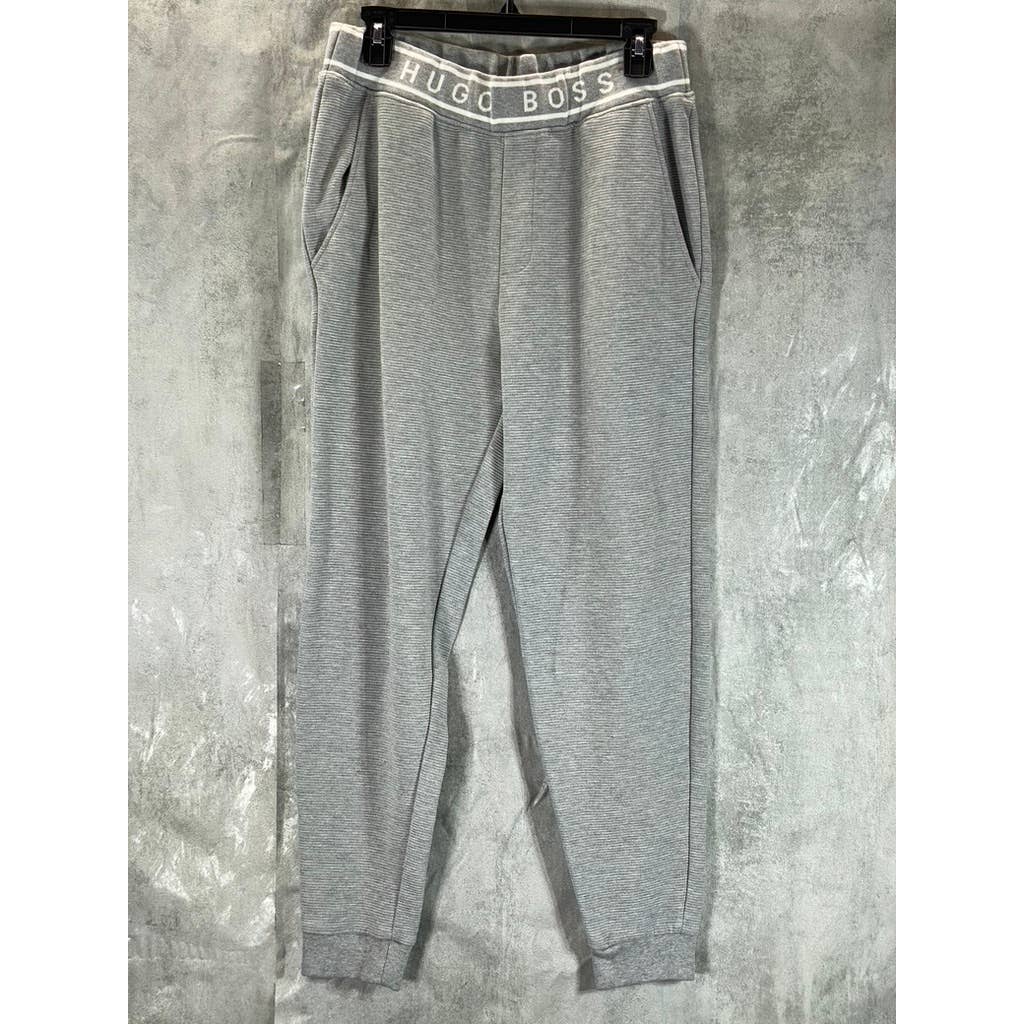 HUGO BOSS Women's Gray Bodywear Waffle Texture Logo Waistband Lunge Set SZ M