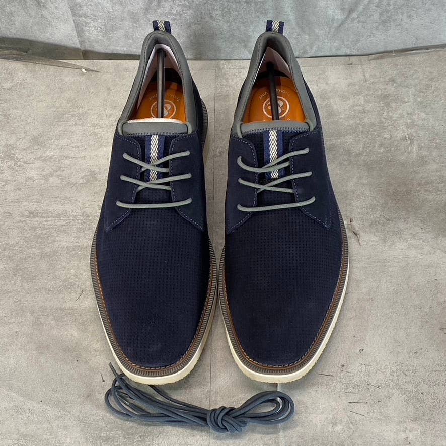 THOMAS & VINE Men's Navy Desmond Perforated Lace-Up Derby SZ 10.5