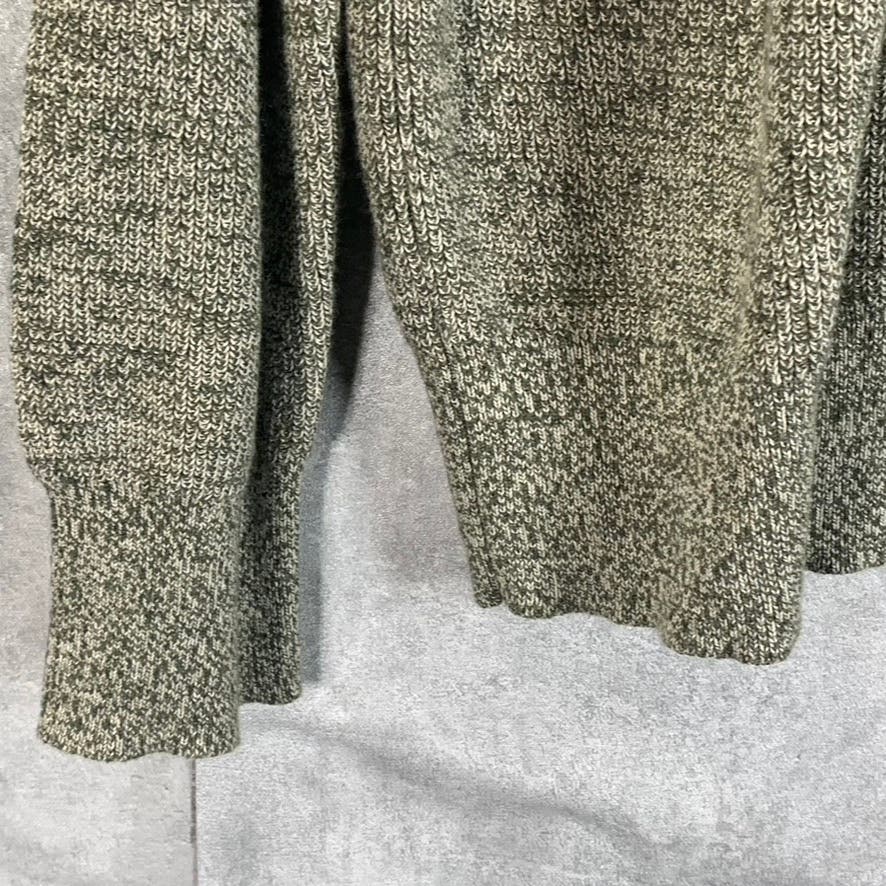 J.CREW Men's Marled Olive Crewneck Cotton Pullover Sweater SZ L