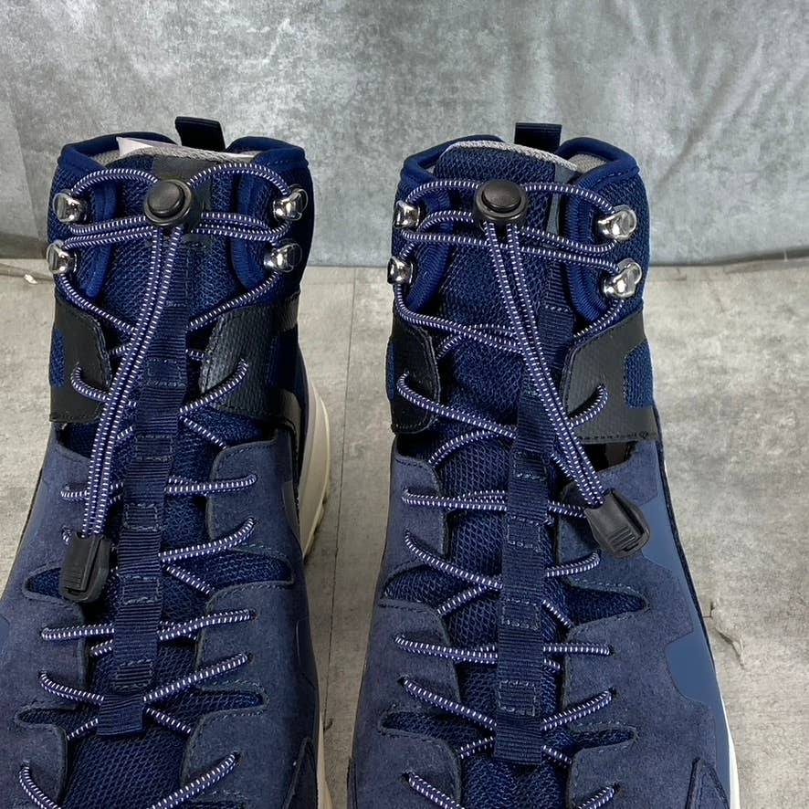 HYBRID GREEN LABEL Men's Navy Casual Squill Bungee-Lace Sneakers SZ 10