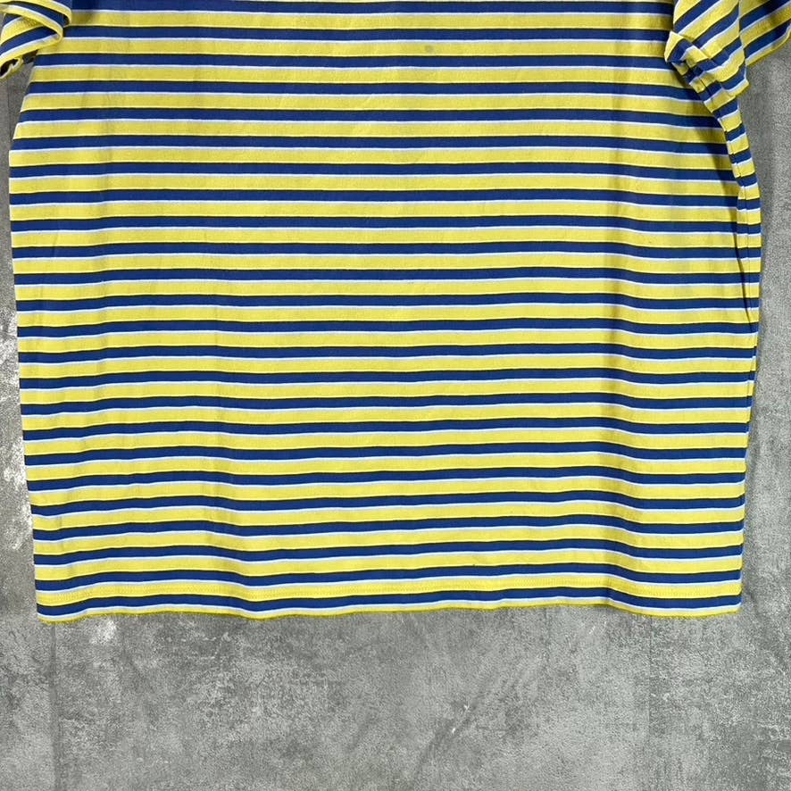 SAKS FIFTH AVENUE Men's Yellow/Blue Crewneck Cotton Short-Sleeve T-Shirt SZ L
