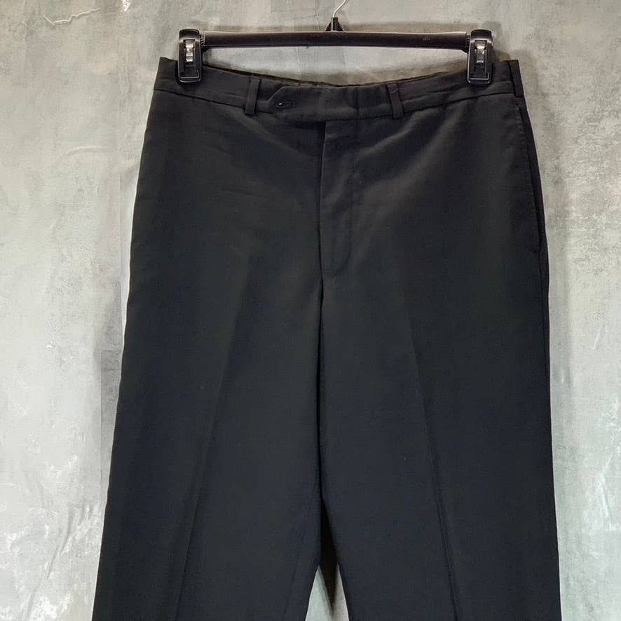 LANDS' END Men's Black Solid Regular-fit Dress Pants SZ 32