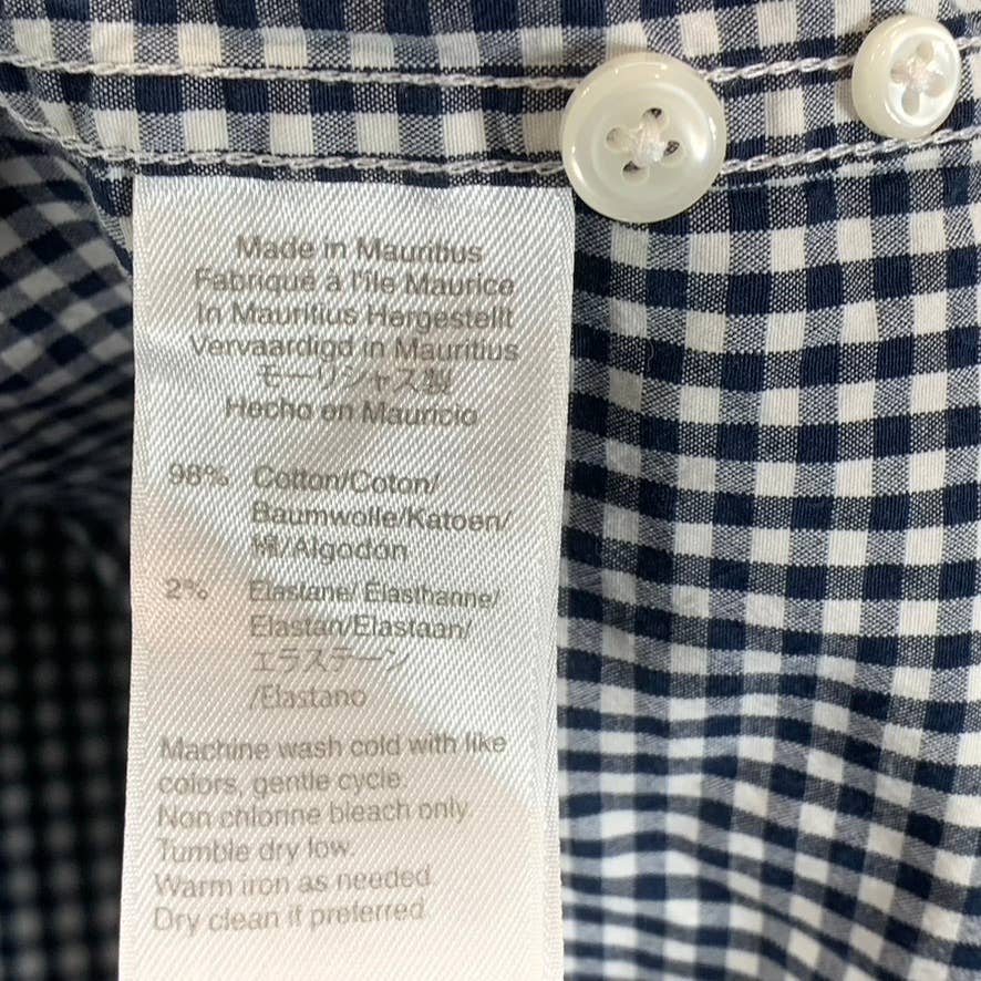 J.CREW Men's Black/White Gingham Classic-Fit Stretch Button-Up Shirt SZ M