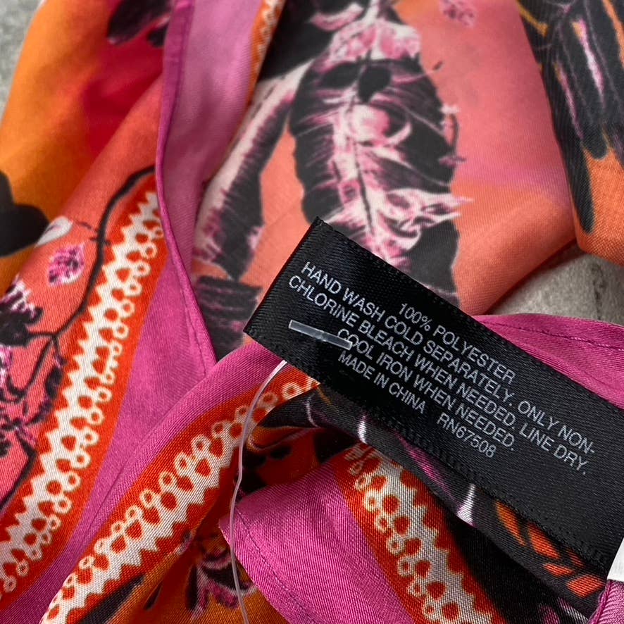 INC INTERNATIONAL CONCEPTS Women's Fuschia Palm-Print Kite Scarf SZ OS