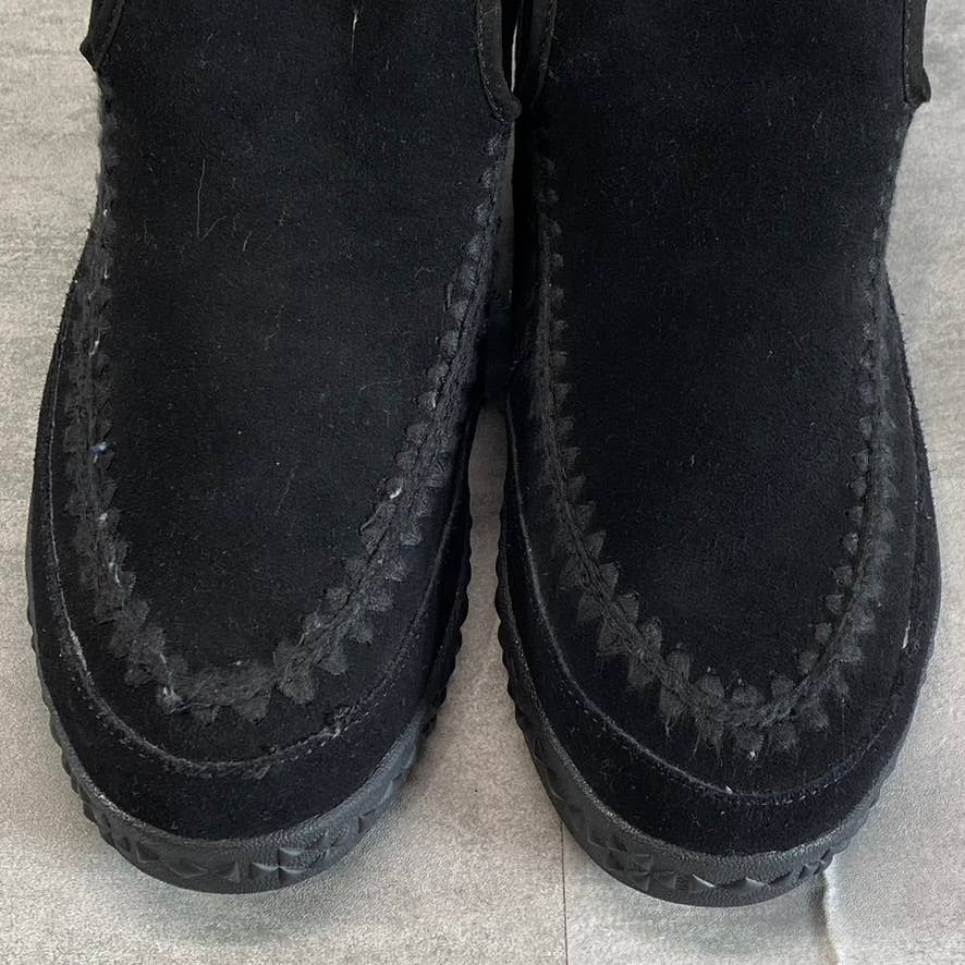MUK LUKS Women's Black Street Queens Memory Foam Round-Toe Slip-On Boots SZ N/A