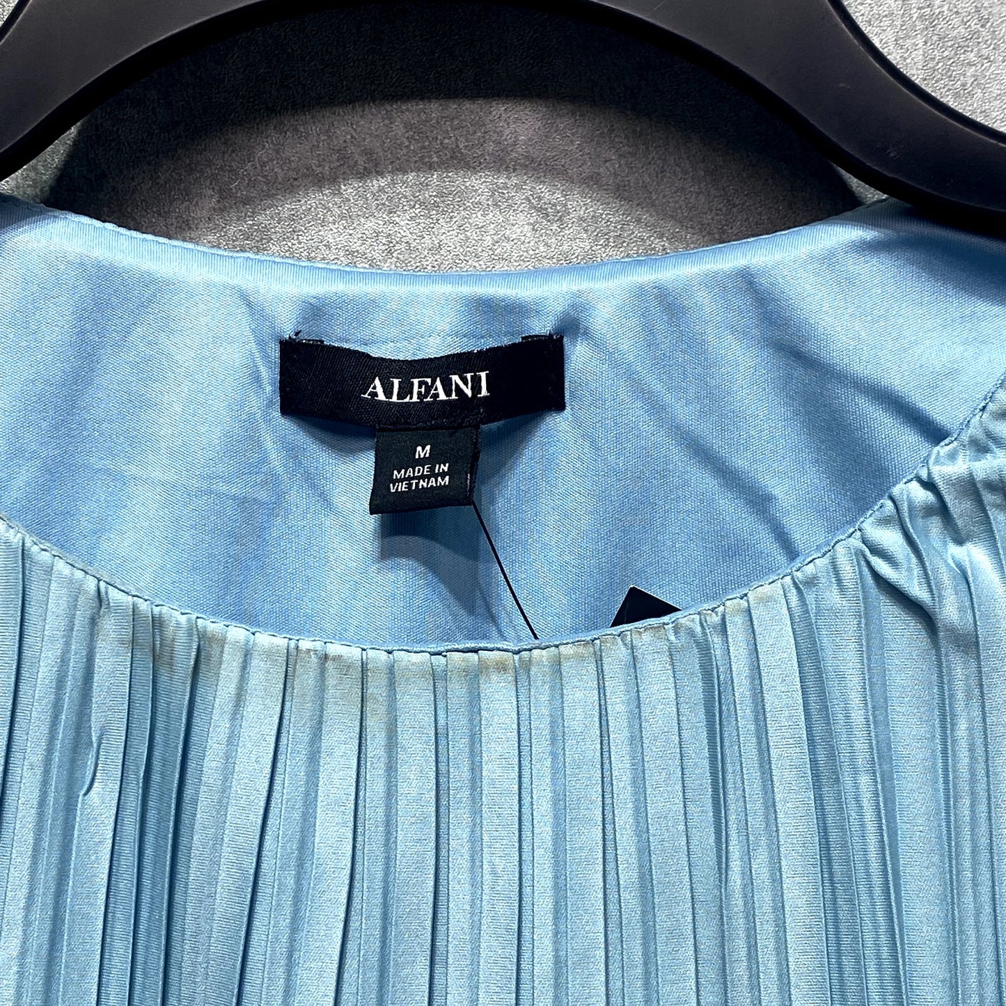 ALFANI Rain Shower Scoop Neck Pleated Asymmetrical Sleeveless Tank Top SZ M