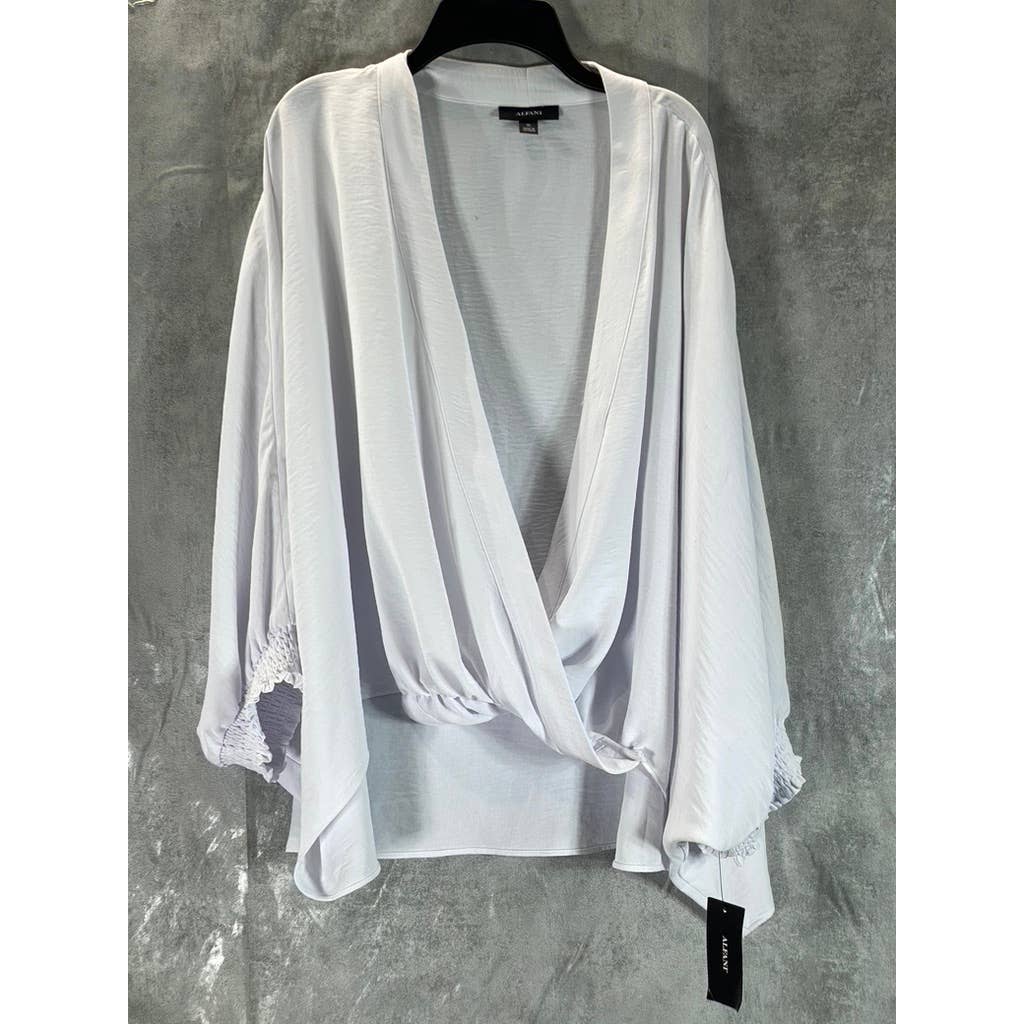 ALFANI Women's Bright White Surplice 3/4 Dolman Sleeve Top SZ XL