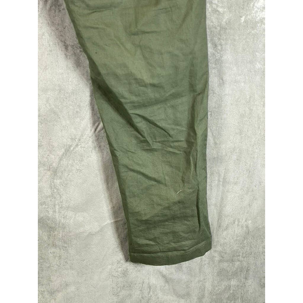 BONOBOS Men's Long Forest Green Adjustable Waist Straight-Leg Pants SZ 34L