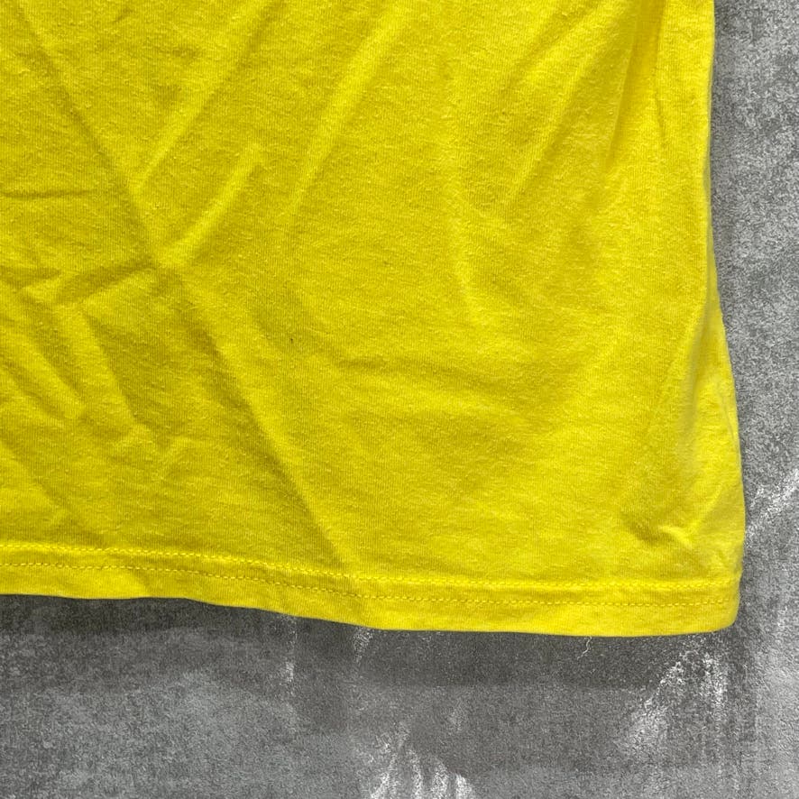 CHAMPION Yellow V-Neck Short Sleeve Lightweight Loose T-Shirt SZ M